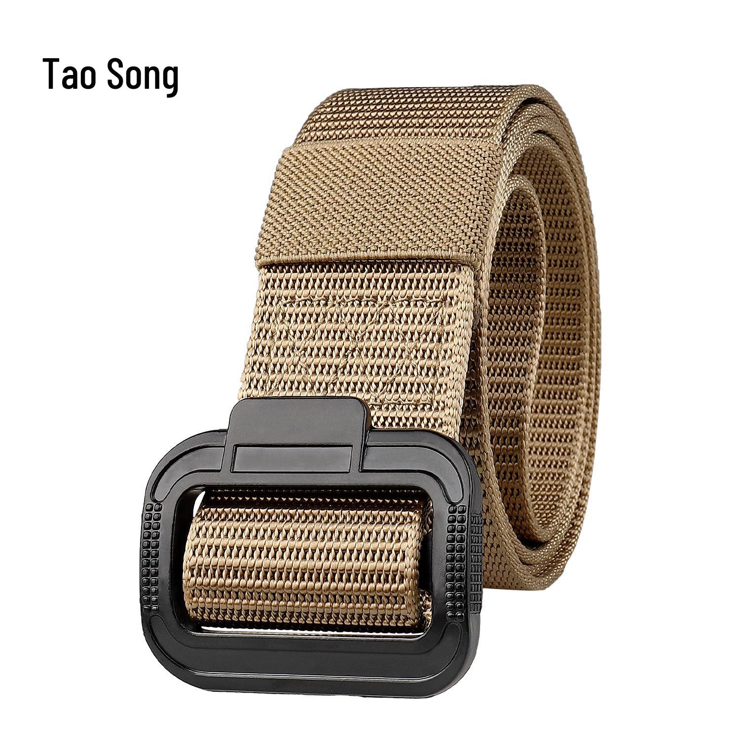 

Men s Outdoor Alloy D-Ring Tactical Nylon Canvas Belt 125 cm хаки