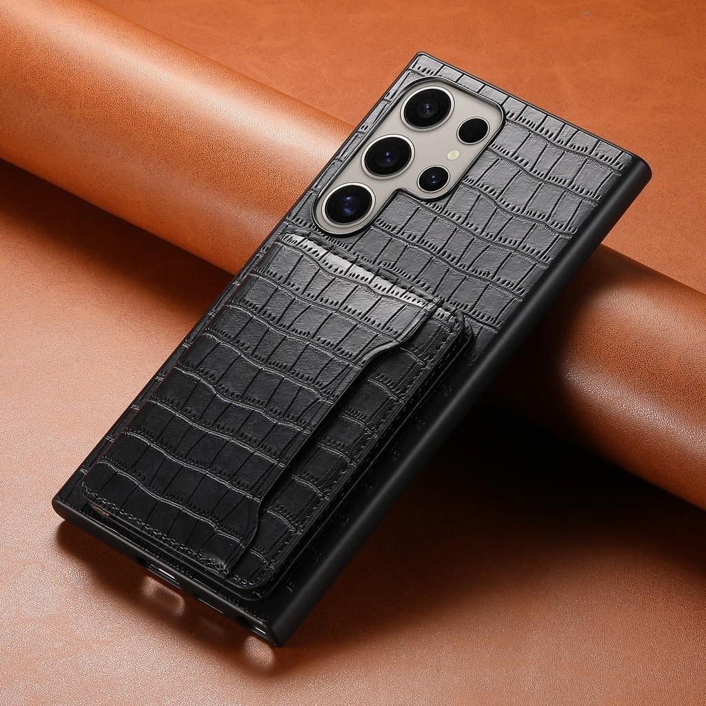 Luxury Crocodile Texture Leather Case For Samsung Galaxy S24 Ultra S23 Plus S21 FE Card Slot Wallet Flip Stand Smart Phone Cover
