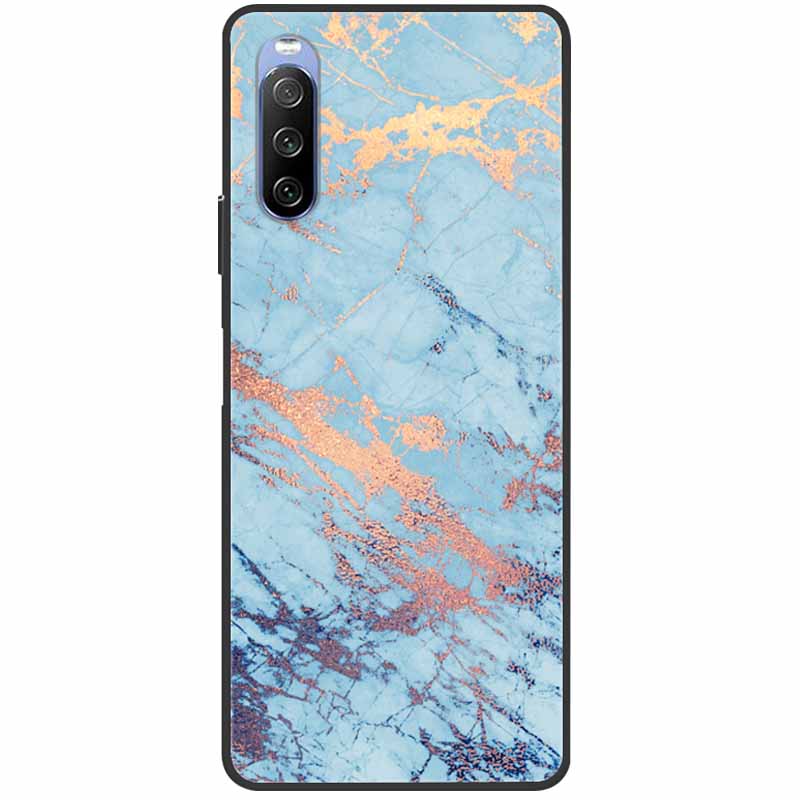 Soft Cover For Sony Xperia 10 III Case 5 III Soft Silicone Black Cases for Sony Xperia 1 III / Xperia1 XZ4 Covers Cool Marble