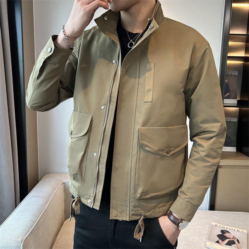 Men's Baseball Collar Flight Jacket Men's Korean Version Youth Versatile Spring New Solid Color Men's Casual Jacket