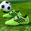28-38 Stoßdämpfende, rutschfeste, verschleißfeste Klettverschluss-Kurznagel-Outdoor-Fußballschuhe, die Kinderschuhe trainieren