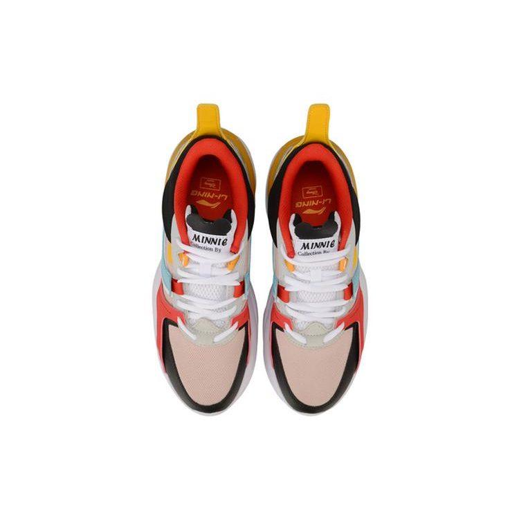 Li Ning Disney 92 Cushioning Slip Resistant Cushioning Slip Resistant Low top Casual Shoes Women's Pink Black AGLP086-8