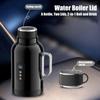 Car Heating Electric Kettle 1500Ml 12/24V Stainless Steel Electric Heating Insulation Kettle Outdoor Camping Travel Kettle