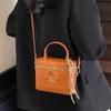 Retro Texture Soft Leather Portable Box Bag Women's 2025 New Fashion Versatile Shoulder Bag Casual Messenger Bag