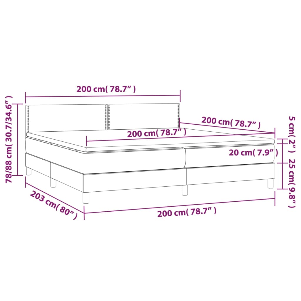 Box Spring Bed with Mattress White 200x200 cm Faux Leather