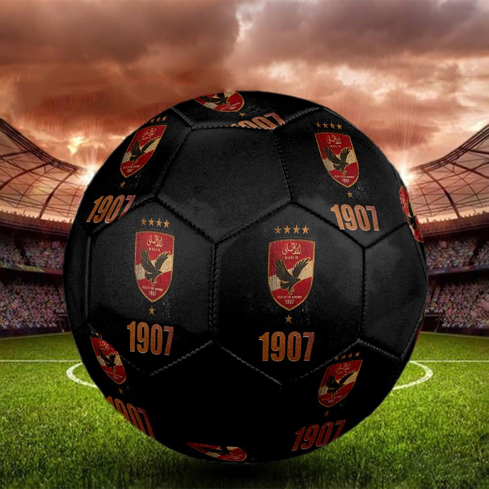Al Ahly SC Soccer Ball, Colorful, Suitable for All Ages, Machine-stitched, PVC Material, Competition Grade, Durable and High Bounce