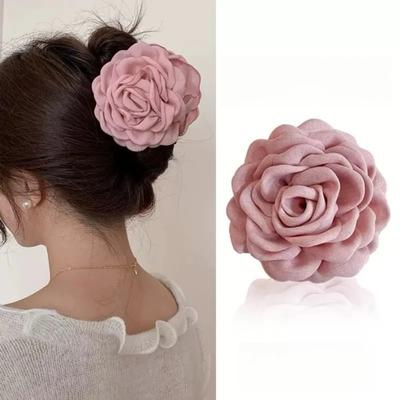 Französischer Stil Vintage Krallenklemme Rose Blume Haarkralle für Damen Mädchen Mode Kinder Haaraccessoires Haarspangen für Damen 1 Stück