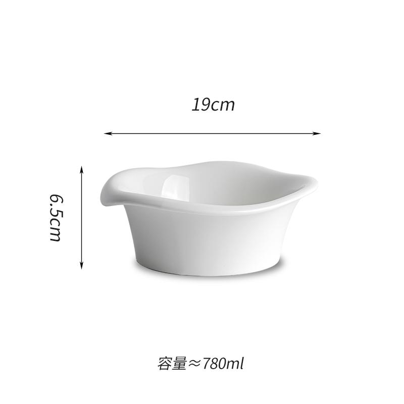 Solid Color Irregular Edge Ceramic Bowl Soup Bowl Salad Bowl Snack Fruit Bowls Noodle Bowls Restaurant Specialty Tableware