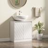 Under-Sink Cabinet Bathroom Cabinet with 2 Doors Adjustable Shelf for Sinks with or Without Pedestal 60x30x59.8 Cm White