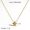 Fivepointed Star Zircon Necklace With Stainless Steel Chain For Daily Wear Women