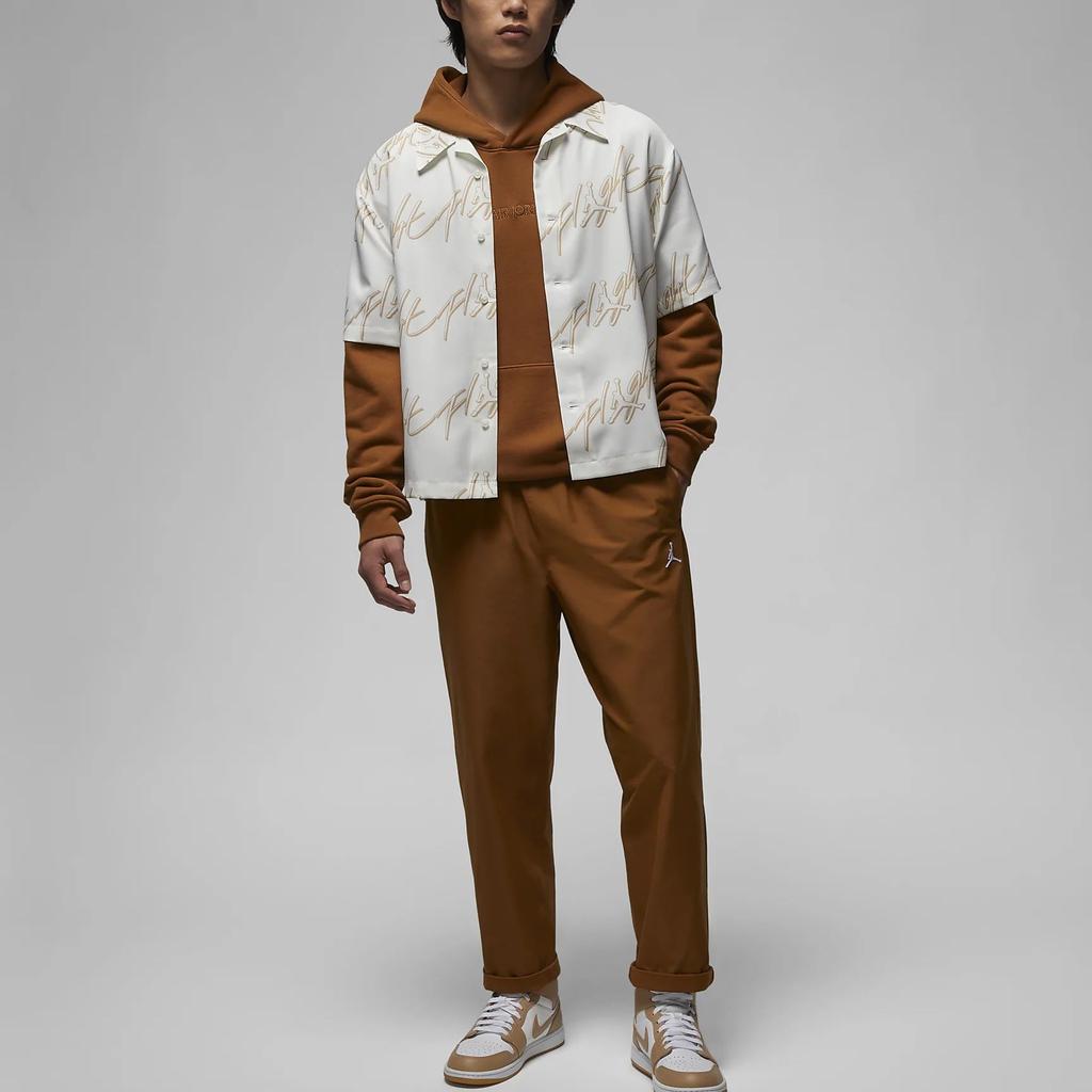 Jordan Allover Logo Print Locker geschnittenes Kurzarmhemd Herren Tops Weiß FB7323-133