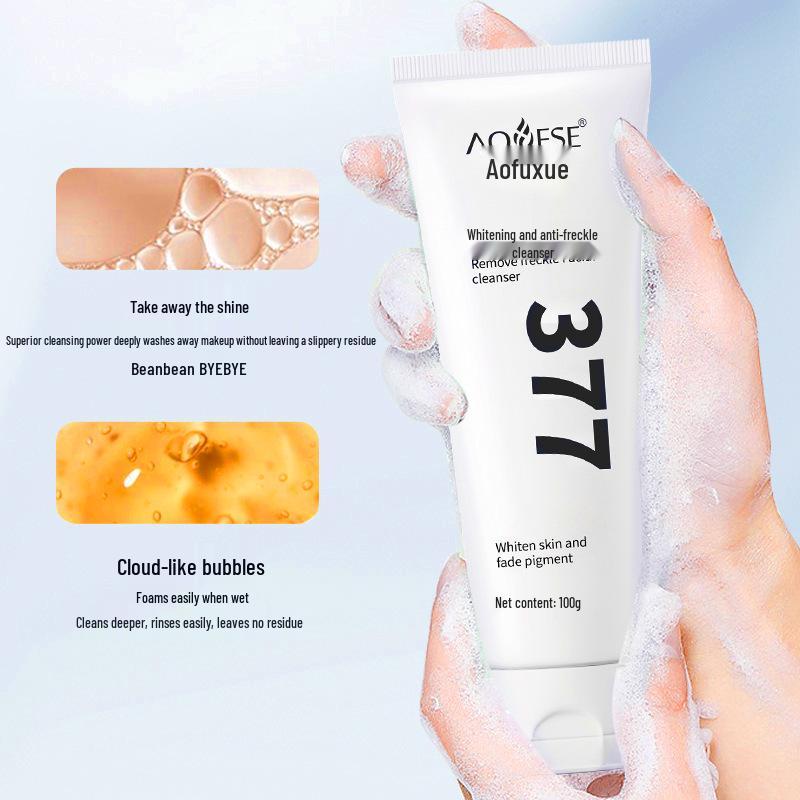 377 Brightening Freckle Remover: Hydrating Amino Acid Cleanser for Women - Whitens, Removes Blackheads, Brightens Skin Tone.