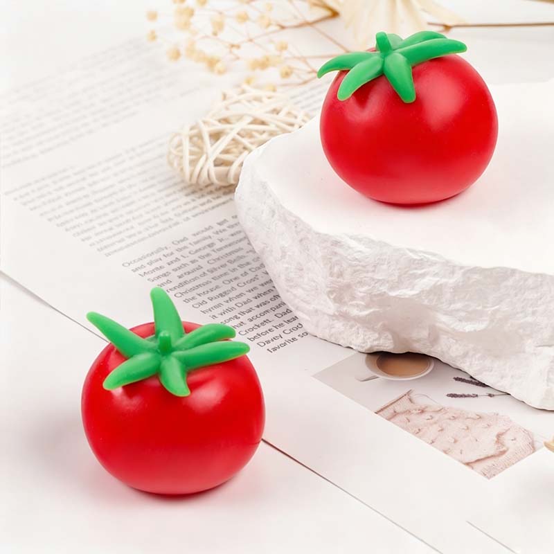 Pomodori Squishy Arancioni Palline Antistress per Adulti Palline di Pasta alla Frutta Palline Elastiche per Ansia Giocattolo Antistress Regalo