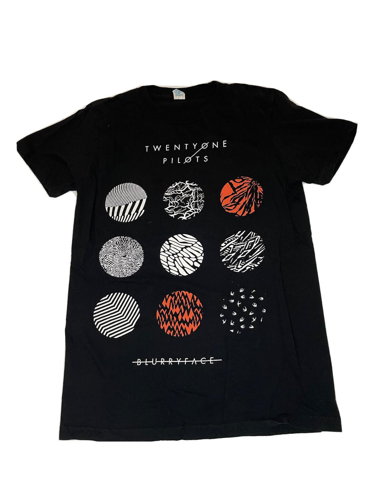 Twenty One Pilots Mens Black T  M Blurry Face Album Promo Rock Band Music Unisex T-Shirt L