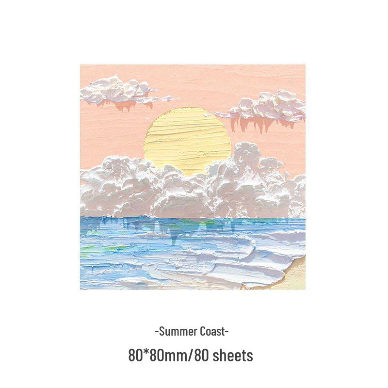 3D Oil Pastel Sticky Notes - Korean Ins Style Planner Notepads