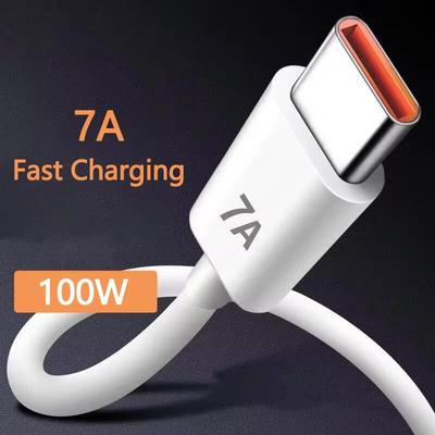 7A 100W Type C Cable Super Fast Charging Phone Charger Data Wire For Huawei Mate 40 30 Xiaomi Samsung USB C Quick Charge Cable
