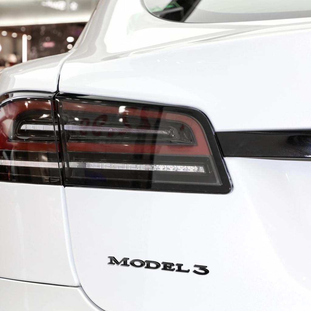 Autoaufkleber Tesla Auto Heckklappe Kofferraum Motorhaube Abziehbild ABS Emblem Logo Hinterer Aufkleber Für Tesla Model 3 Auto Plakette Außendekoration