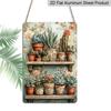 2D Flat, Vintage Succulent Shelf Aluminum Sign - Retro Cactus Wall Decor Plant Shop, Greenhouse, Boho Home, Living Room, Office, Garden Decor