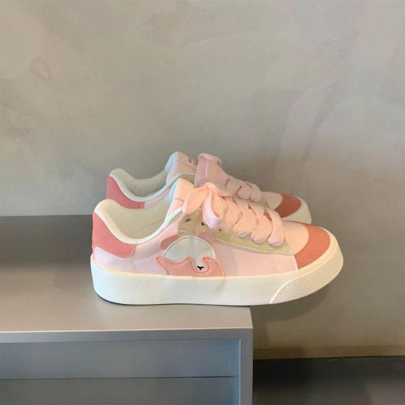 

Молоко Huhu Японские милые туфли для скейтбординга женские нишевые дизайнерские ретро американские универсальные маленькие белые туфли повседневные спортивные туфли для скейтбординга 35 розовый