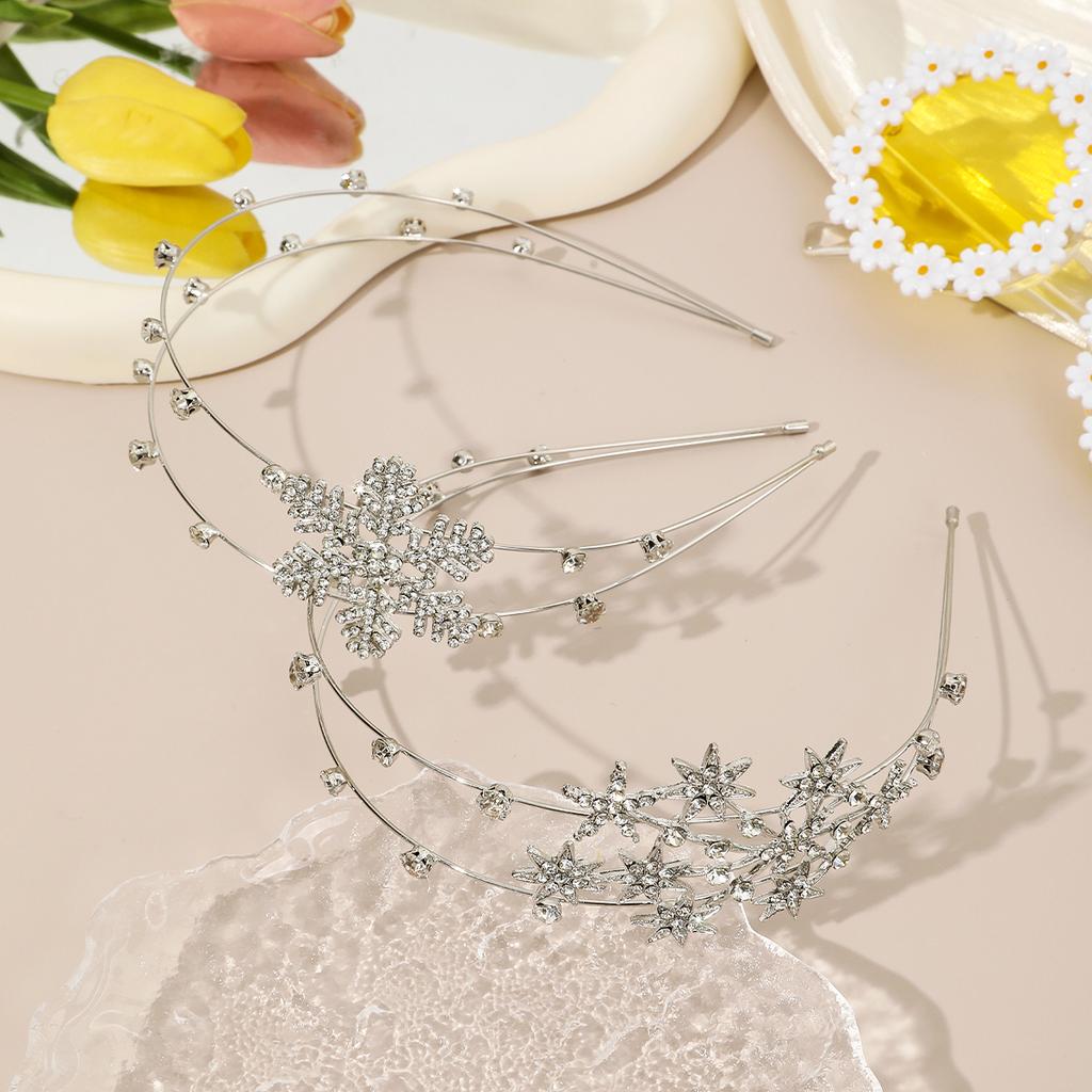 Neue Mode Luxuriöse Schneeflocken Strass Haarbänder Süßes Blumen Stirnband für Frauen Mädchen Haaraccessoires