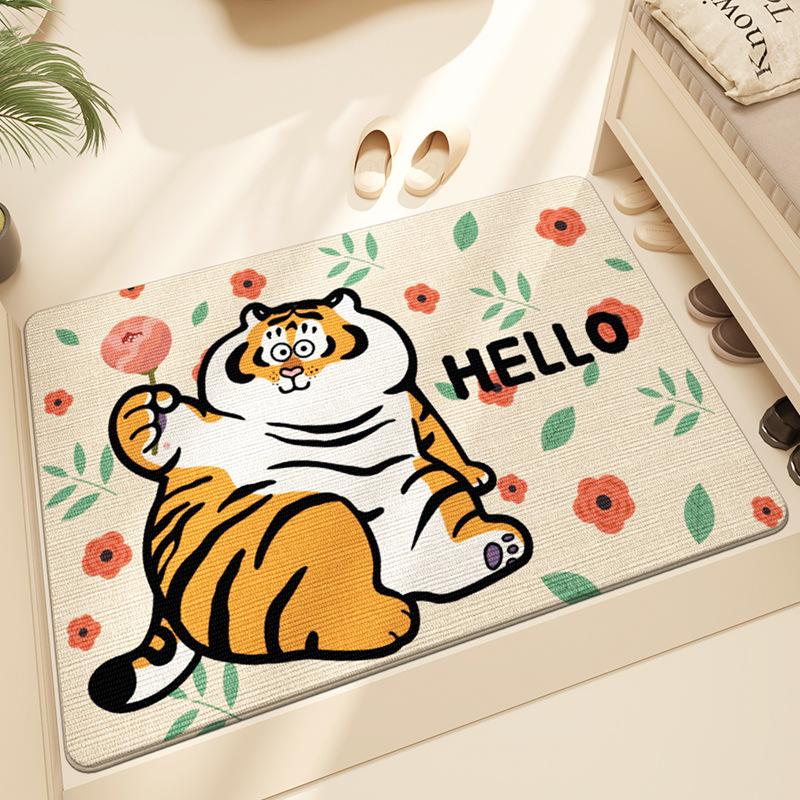 

Коврик для входной двери, устойчивый к пятнам Keny Velvet Cartoon Home, противоскользящий ковер для входной двери 50*80cm