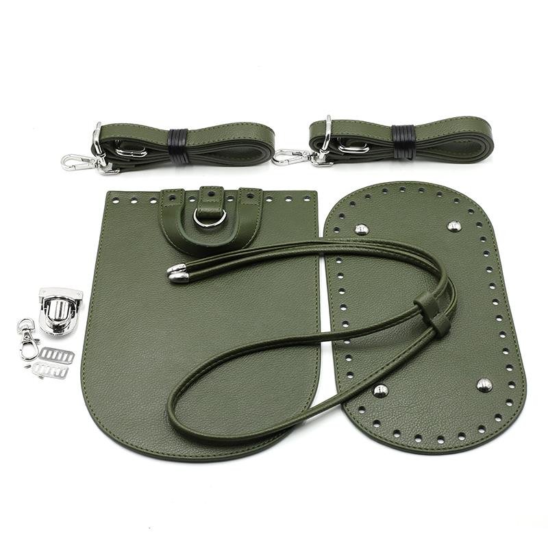 Handmade DIY Leather Bag Bottom Handbag Woven Set Shoulder Strap Crossbody Handle Crochet Bags Knitting Hardware Accessories