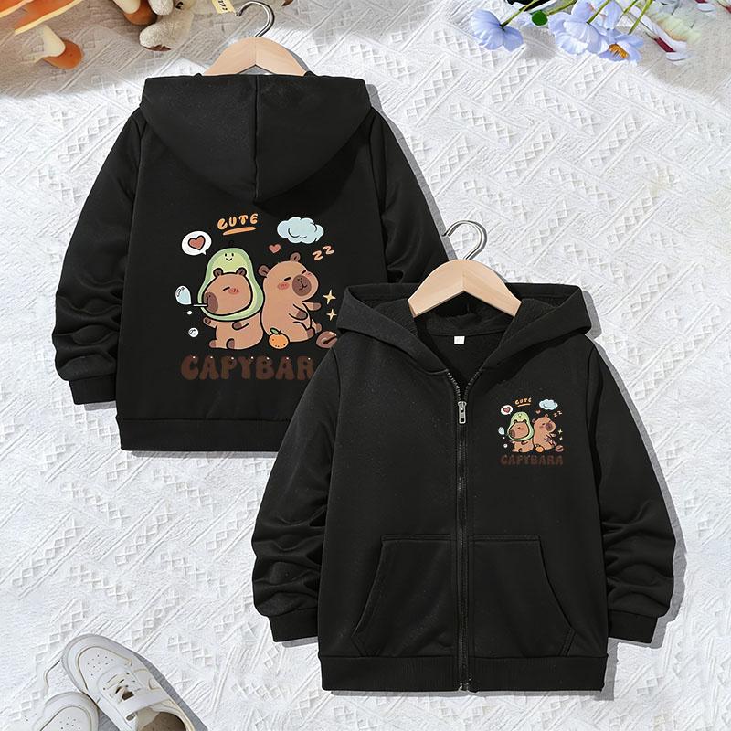 Sweatshirts Funny Stylish Casual Hoodie Jacket for Boys Girls Zipper Spring Autumn Trendy Animal Cartoon Zip Up