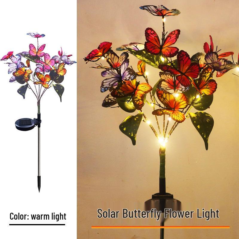 

Solar LED Butterfly Flower Lantern: Outdoor Waterproof Ground Light for Courtyard and Square Decoration