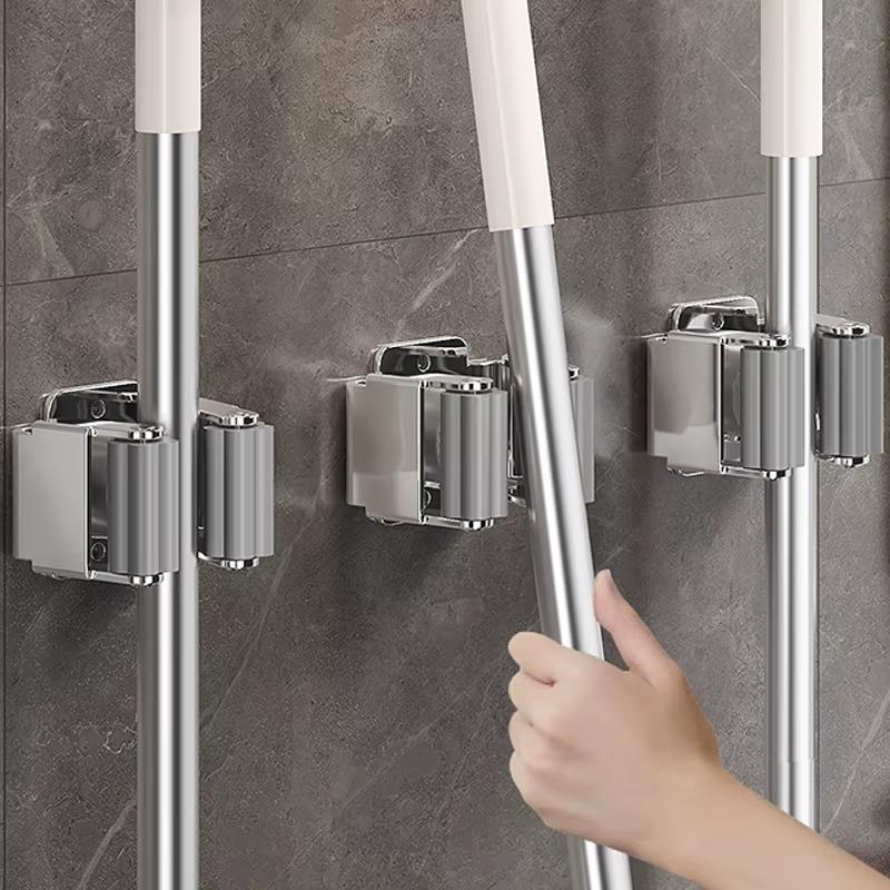 1-10Pcs Mop Broom Holder Wall Mounted Storage Clips with Screws Handle Hanging Tools for Home Kitchen Bathroom Garden Clips