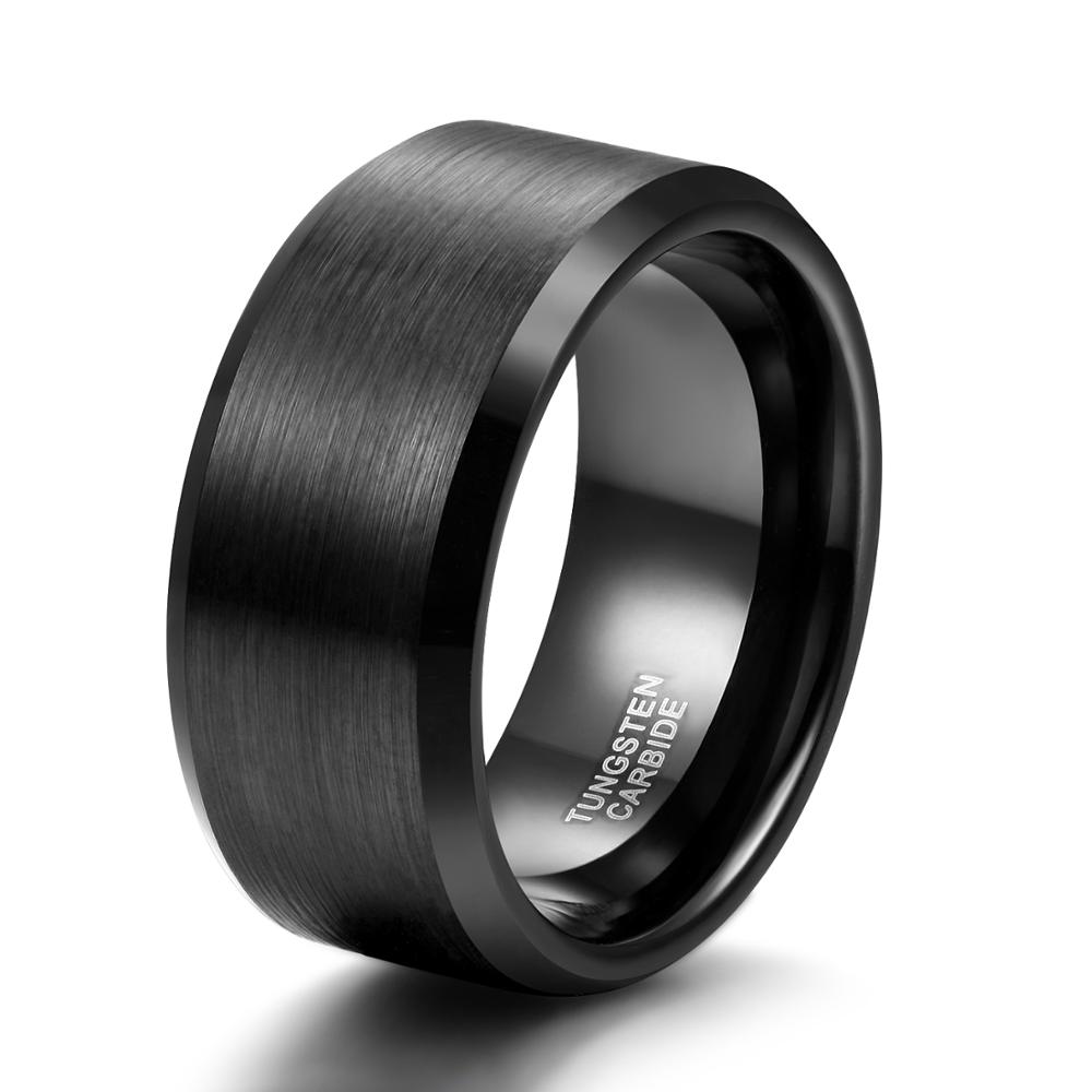 

TIGRADE 4/6/8/mm Black Tungsten Carbide Ring Men Brushed Silver Color Wedding Band Women Engagement Rings For Male Jewelry 15