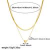 DIEYURO 316L Stainless Steel Golden Fashion Cute Heart Double-layer Snake Bones Necklace Women Elegant Neck Chain Jewelry Gift