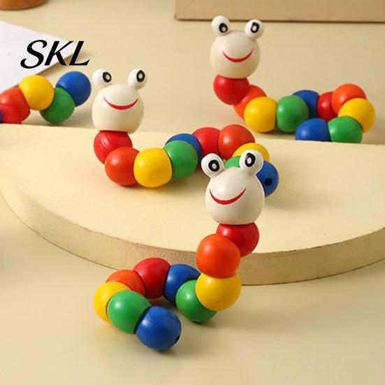 Toddler Caterpillar Toy Kids Wooden Bead Toy, Educational Twisting for Fine Motor Skills, Number Color Preschool Learning Toddlers Toys