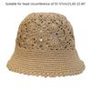 Crochet Floral Bucket Hat for Woman Teenagers Outdoor Foldable Commute Fisherman Hat Wide Brim Summer Sunproof Hat