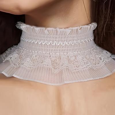 Elegant Vintage Lace Collar Necklace, Adjustable Stretchable Detachable Choker, Women'S Fashion Jewelry for Daily Wear, Holiday