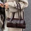 Female Buckle Underarm Bags Autumn Winter Large Capacity Casual Shoulder Bag Women's Solid Color Commuting PU Handbags