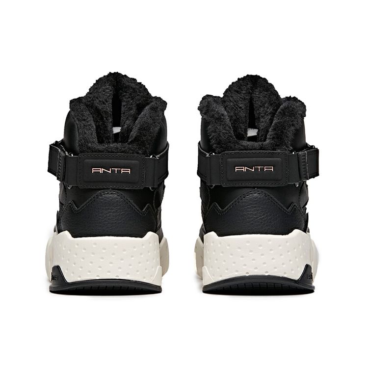 Anta Comfortable Fleece High-Top Sneakers Women sneakers Black White 922048901-2