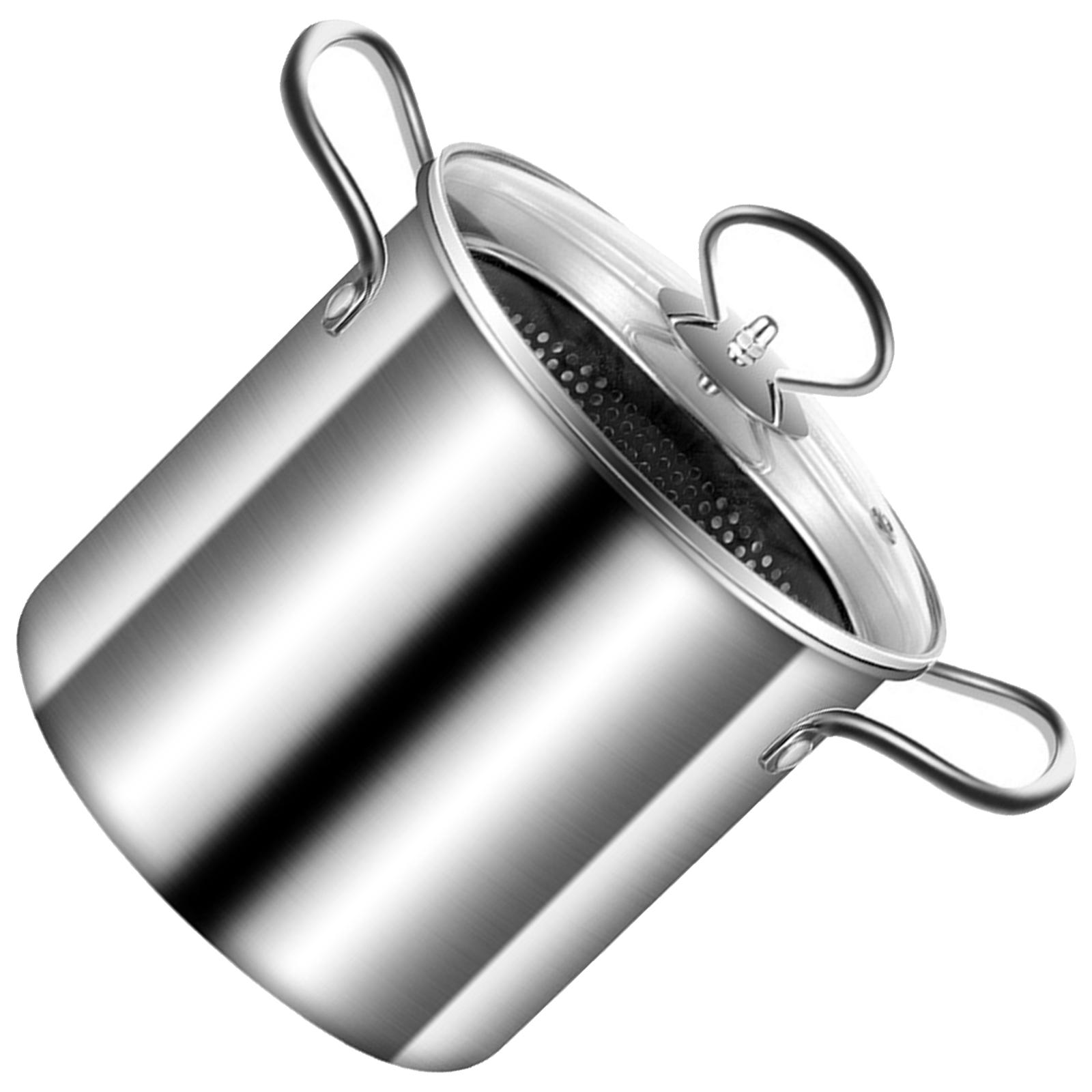 

Professional Stainless Steel Deep Frying With Oil Strainer Rack 6.3 Inch Base Thickened Bottom For Fast Cooking Dishwasher Safe 1