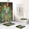 Cool Pattern Shower Curtain Floor Mat Combination Four-Piece Set Bathroom Toilet Carpet Mat Foot Mat