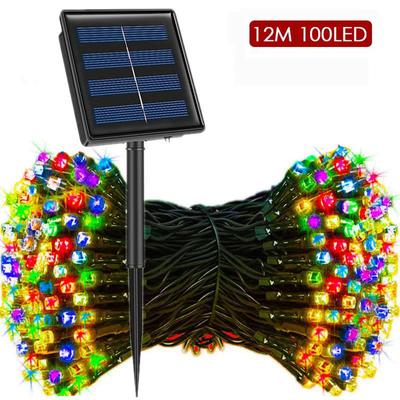 Luci a corda solare a led per esterni da 100 LED Luci da fata ad energia solare Luci per ghirlanda a 8 modalità Decorazione di nozze da giardino Impermeabile