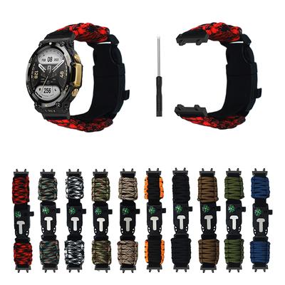 Nylonarmband für AmazfitT Rex 2 Smartwatch Wasserdichtes Armband Langlebiges Smartwatch Modeband Gürtel Armband Bequem