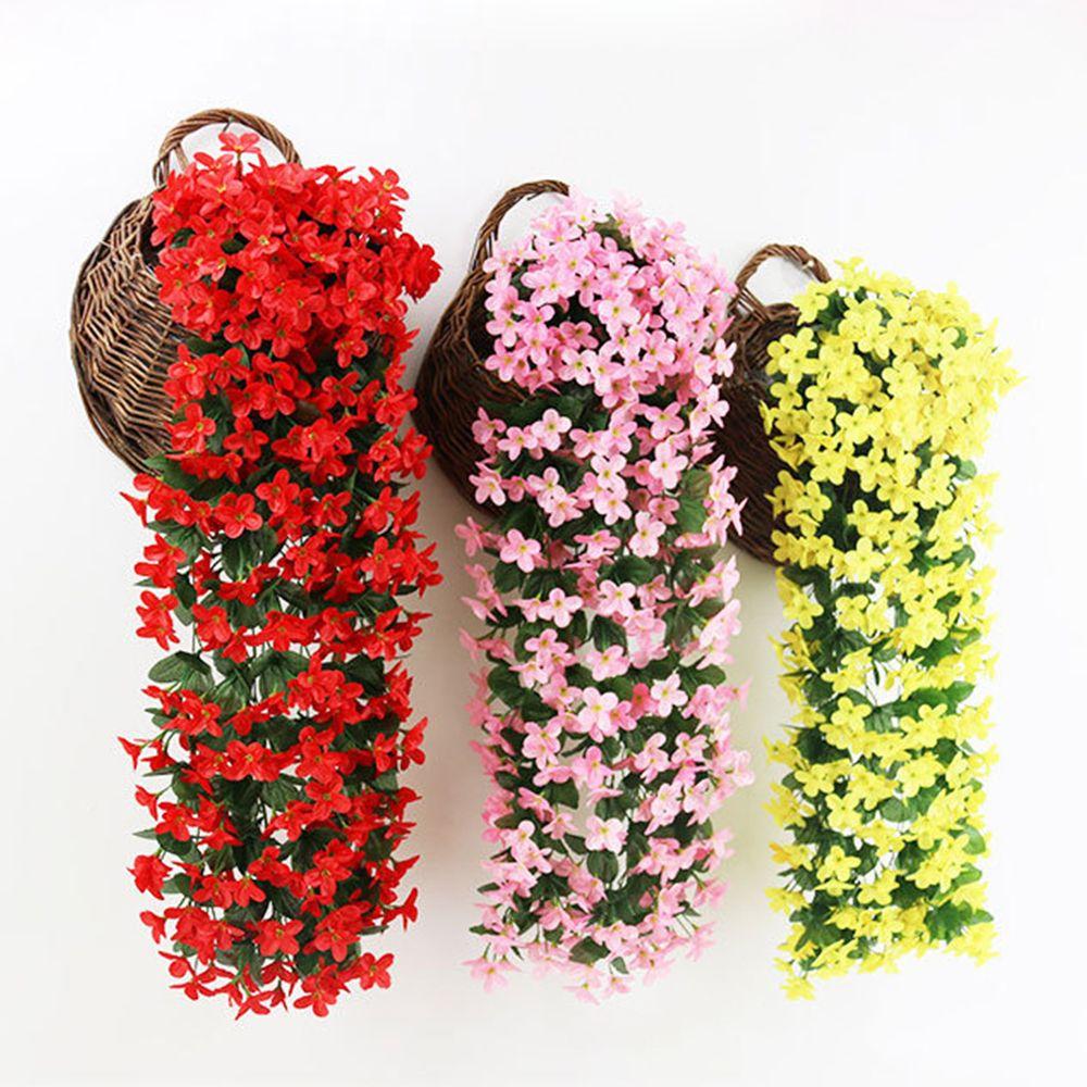 Silk Violet Wall Hanging Artificial Flower Rattan Garden Simulation Fake Vine Home Decor Wedding Indoor Outdoor