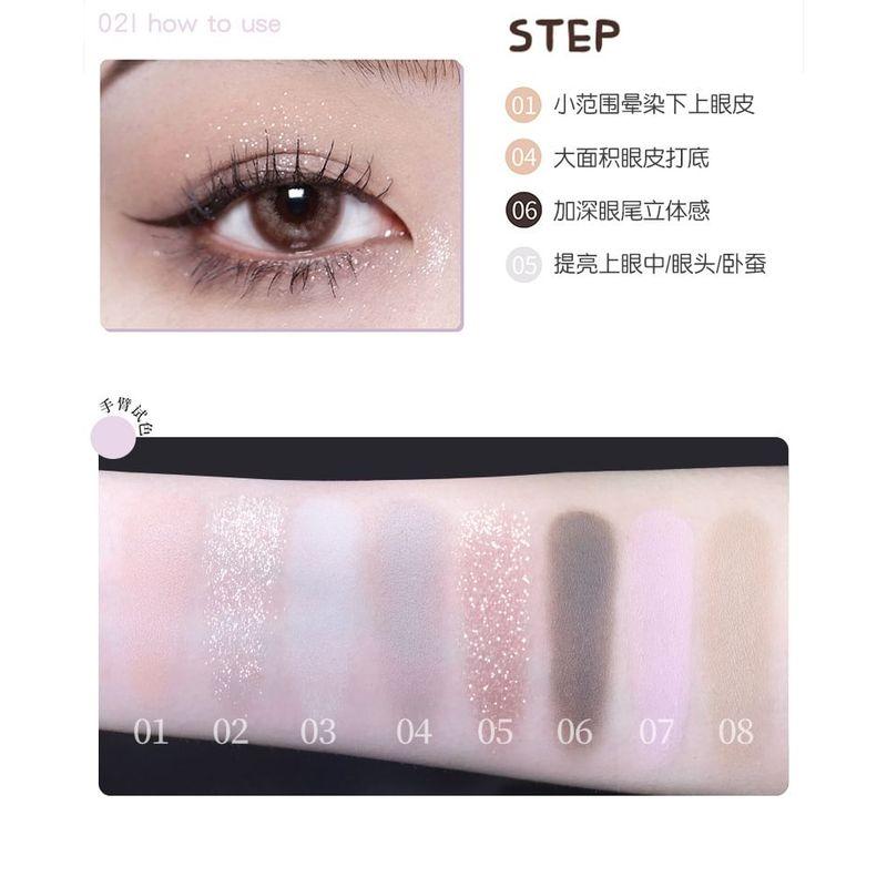 NOVO - Streaming 8-Colors Multi-Use Eyeshadow Palette - 2 Types