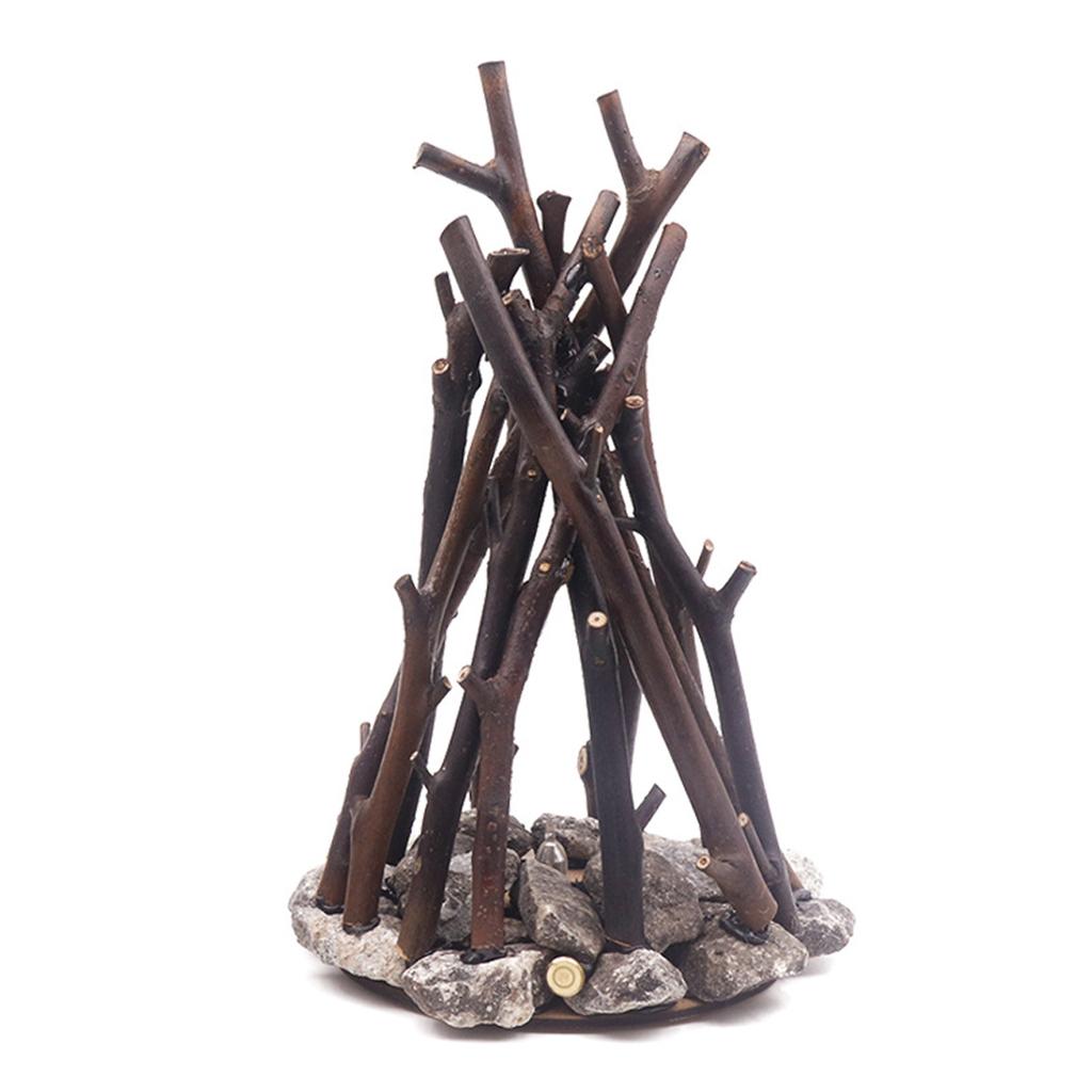1PC Retro Campfire Night Light Soft Light Atmosphere At Home And Restaurant Led Tree Branch Stone Lights Flame Lamp 3D