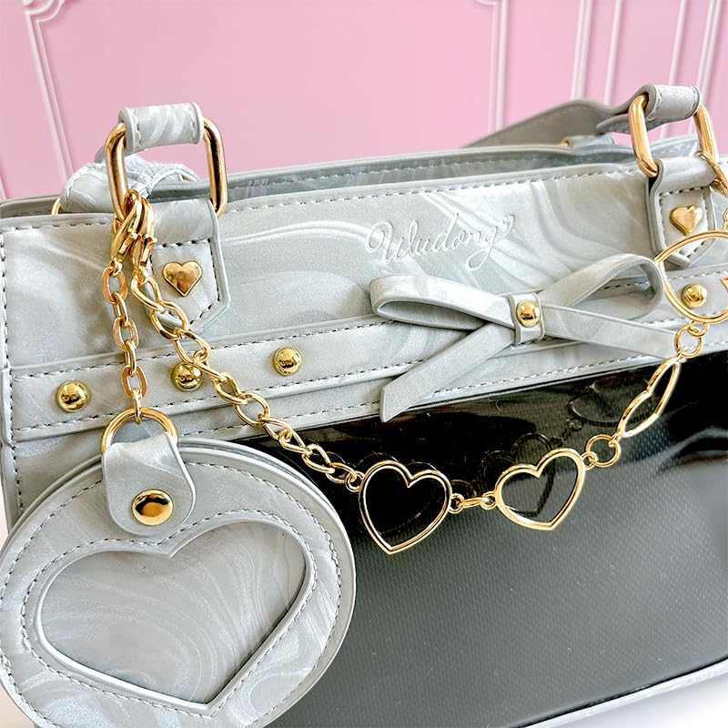 Marble Ita Bag with Can Badge Otaku Ita Clear Gray [Ugou Xiaopu] Case, Goods, g.triger Bag, Bag, Transparent, [Product]
