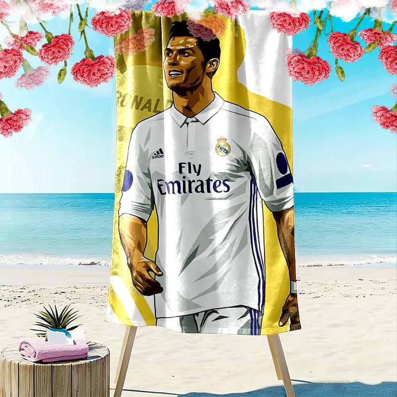 CR7 Print Strandtuch, Großes Weiches Schnelltrocknendes Handtuch für Strand Camping Schwimmen