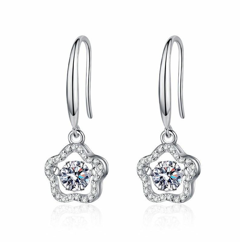 Sterling Heart Shape Moissanite Earrings Women 1 Carat Total 5mm High Carbon Stone Fashion Office Wear 925 Sterling Silver