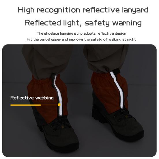 1 Pair Leg Gaiter with Reflective Strip Adjustable Men Women Outdoor Hiking Climbing Skiing Hunting Snake Guard Snow Boot Shoe Gaiter Protector Cover