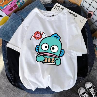 2025 Ny Hangyodon Dam T-shirt Sommar Kortärmad 100% Bomull Herr T-shirt Toppar Tecknad Anime Mode Par Kläder Toppar