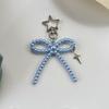 Bead Bow Lace Pearl Keychain INS Style Creative Pendant for Women Purse Handbag Lovely Gift