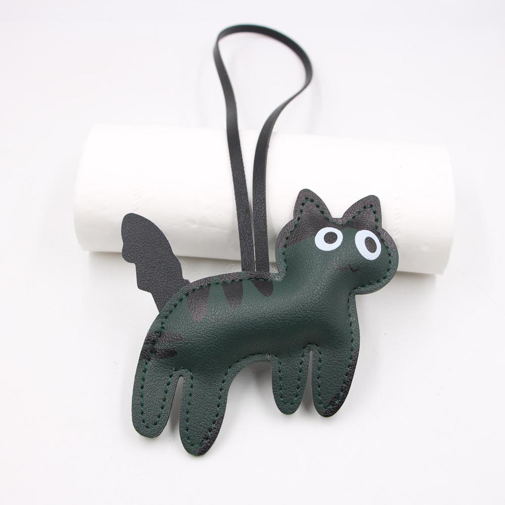 Cute Dairy Cow Cat Leather Backpack Pendant Neighbor Cat Pendant Clothing Luggage Accessories PU Accessories